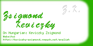 zsigmond keviczky business card